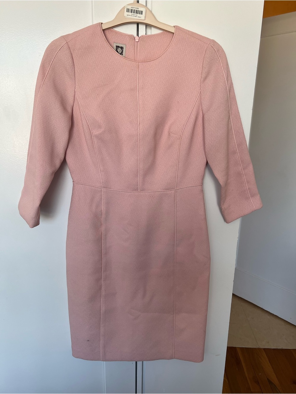 Anne Klein Blush Pink Long Sleeve Sheath Dress